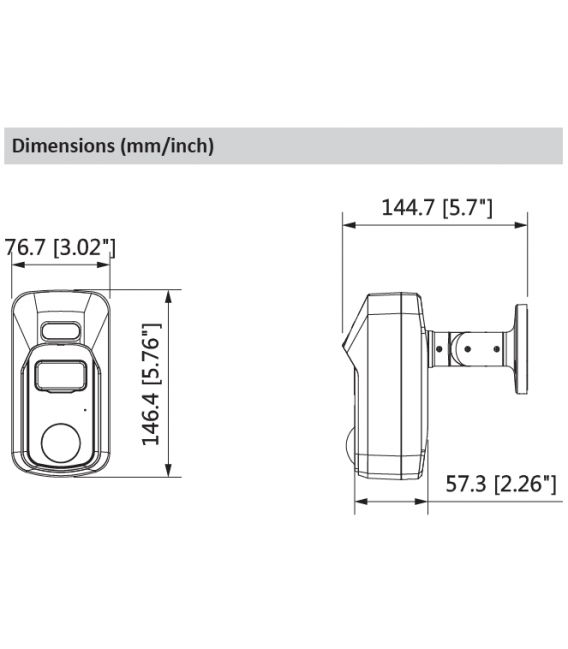 Câmara com fios (Coaxial) Bloco 2mpx 2.8mm IP67 -Dahua HAC-ME2241C