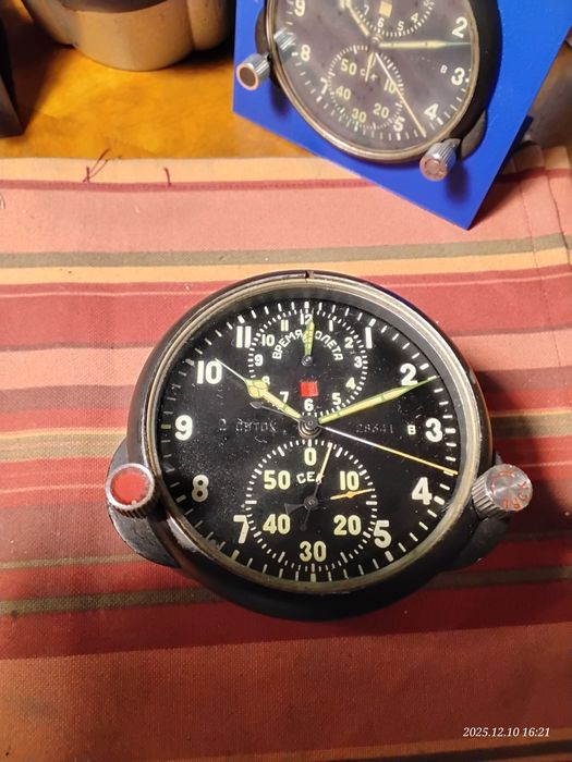 zegar lotniczy ACZS-1M calkem sprawny ZAPLOMBOWANY