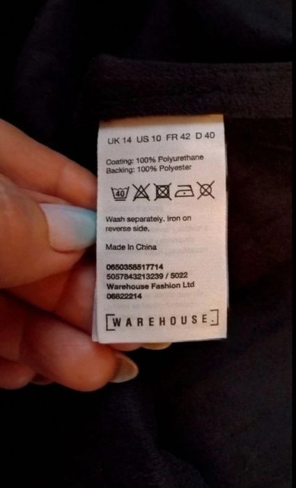 Spódnica plisowana, ekoskóra Warehouse rozm. XL