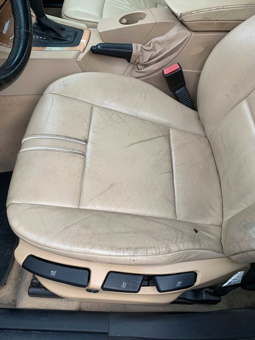 Bmw x3 e83 skóra krem komplet foteli boczki Europa przed lift lędźwie