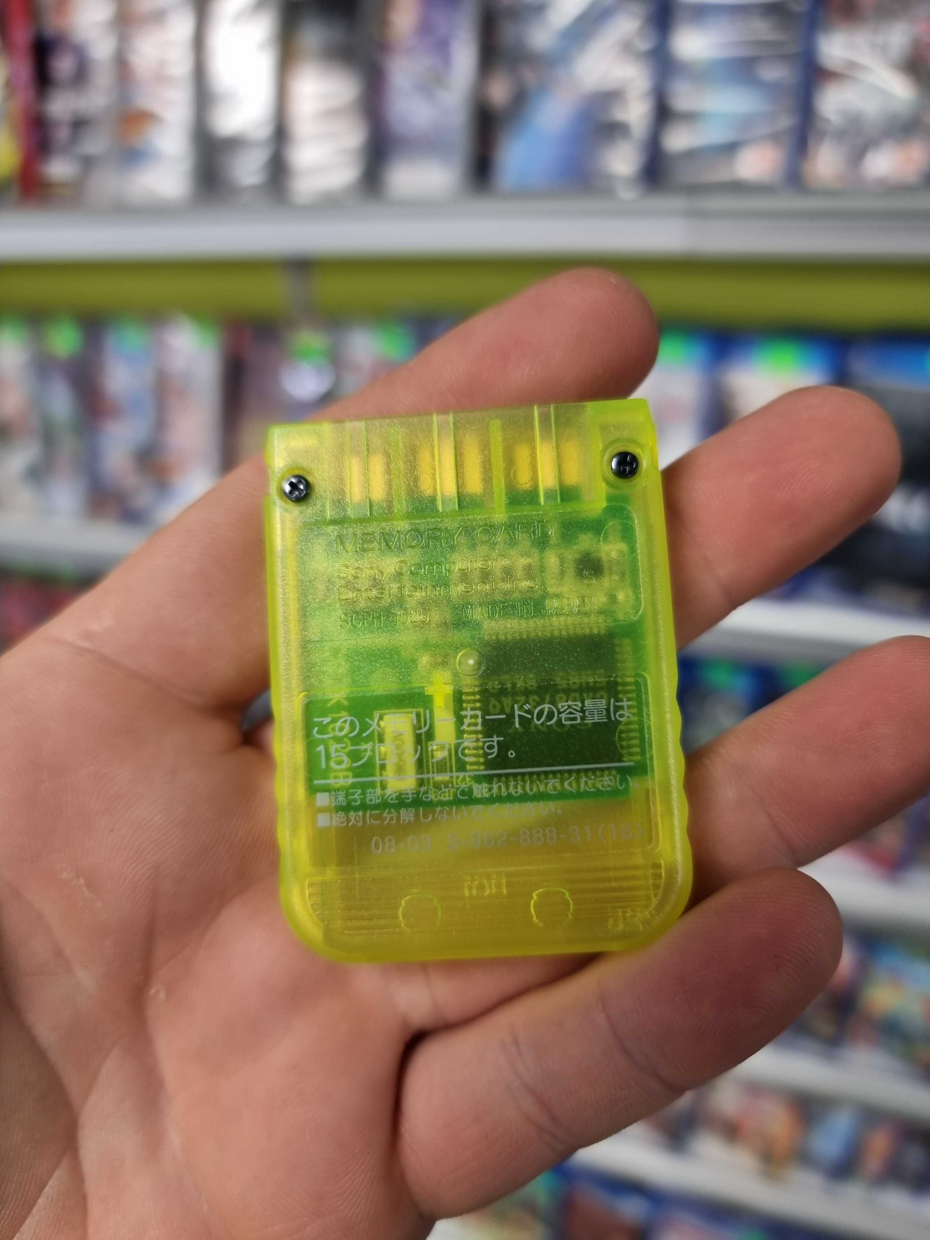 Oryginalna karta pamięci Playstation PSX PS1 Lemon Żółta JAPONIA