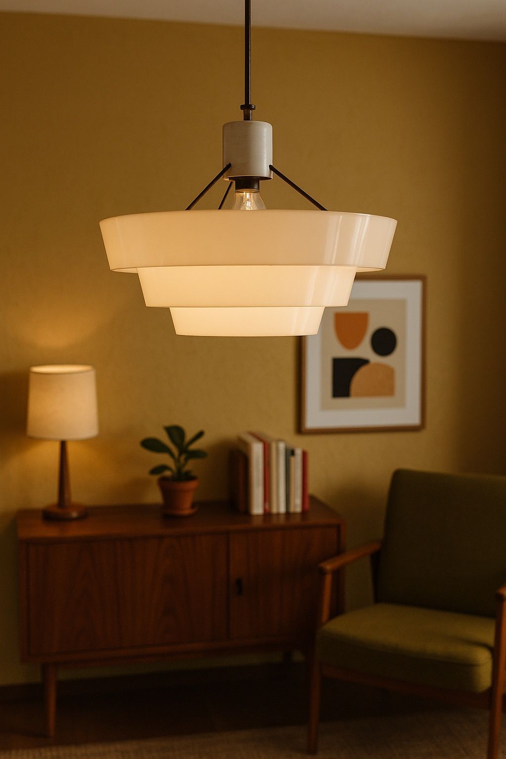 Lampa wisząca kultowa prl lata 70 Polam Meos OR-2