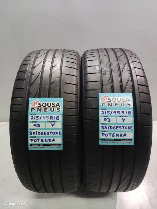 2 pneus semi novos 215-45r18 bridgestone - oferta dos portes