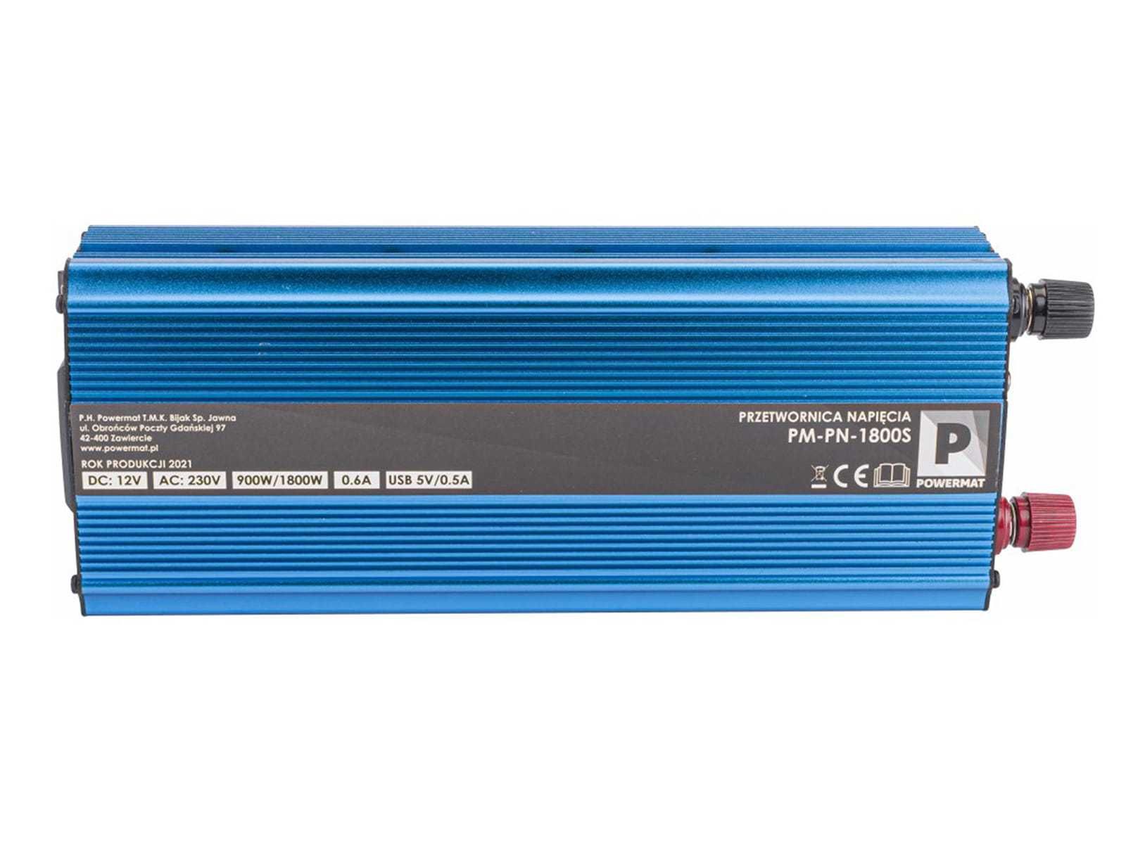 POWERMAT Przetwornica Napięcia Samochodowa 12v 230v 1800w PM-PN-1800S