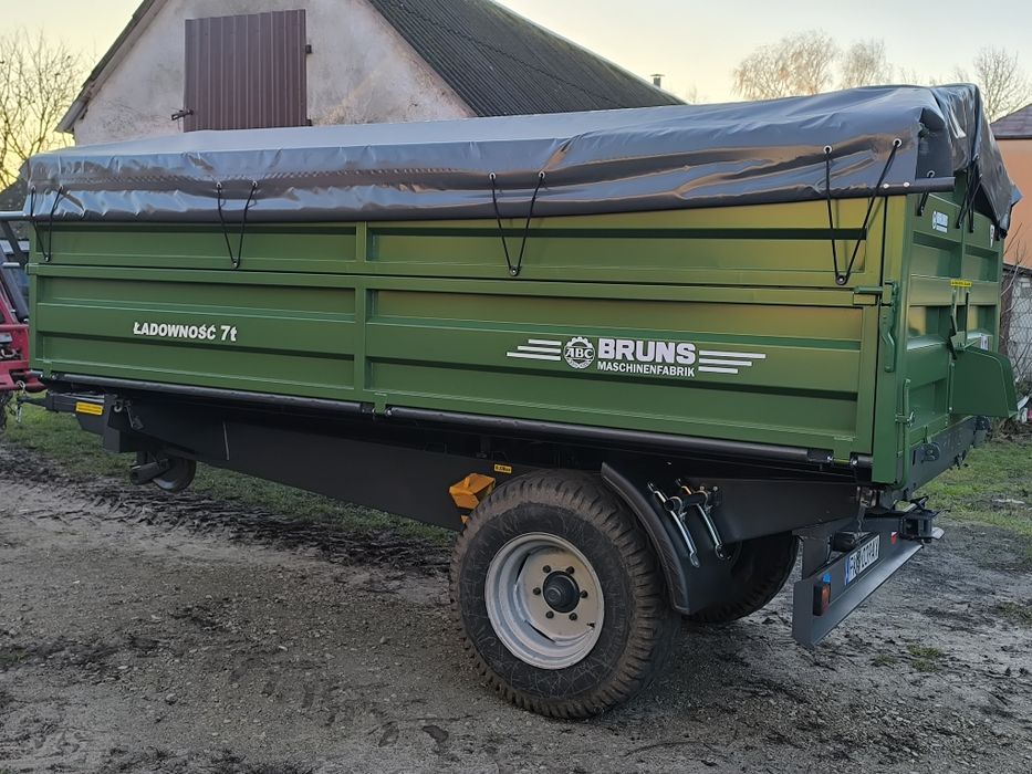 Przyczepa 1-osiowa niemiecka BRUNS wywr.3str Nowa po odbudowie