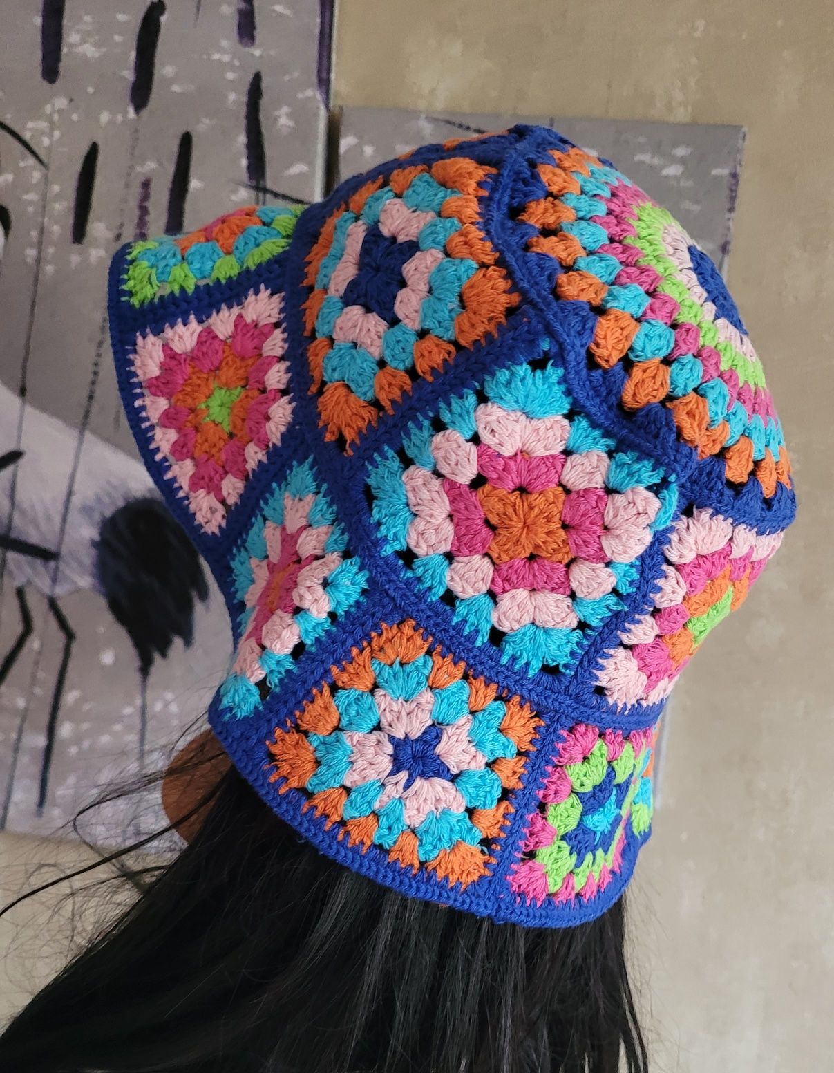Śliczny szydełkowy kolorowy oddychający Boho Etno casual