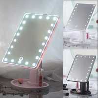 Зеркало с LED подсветкой прямоугольное 22 LED диода настольное