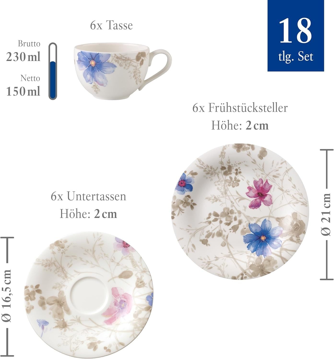 Zestaw Villeroy Boch Mariefleur Gris Basic