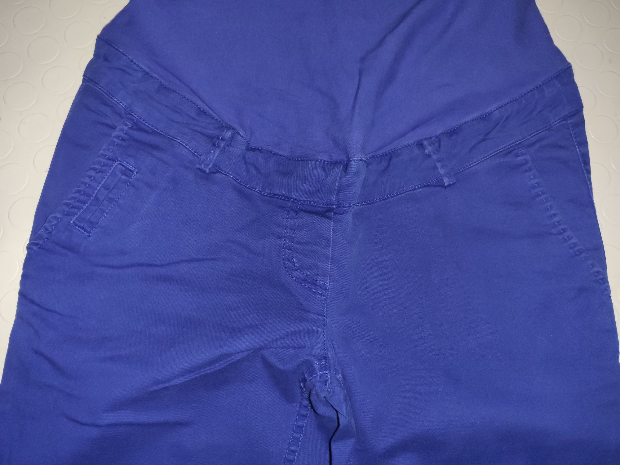 Spodnie ciążowe r.S/M 36/38 niebieskie elastyczne jak NOWE