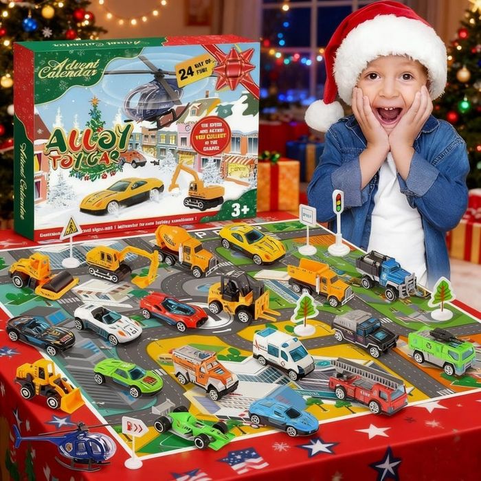 Адвент-календар 2025 з машинками та будівельною технікою