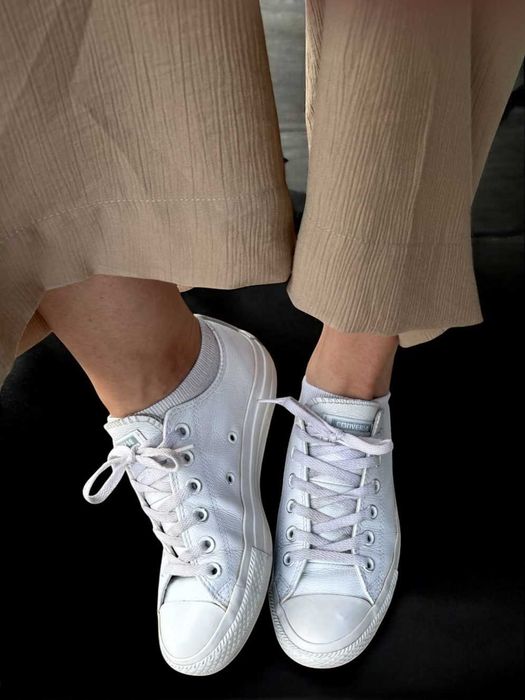Białe skórzane buty trampki Converse 24,5 cm rozmiar 38