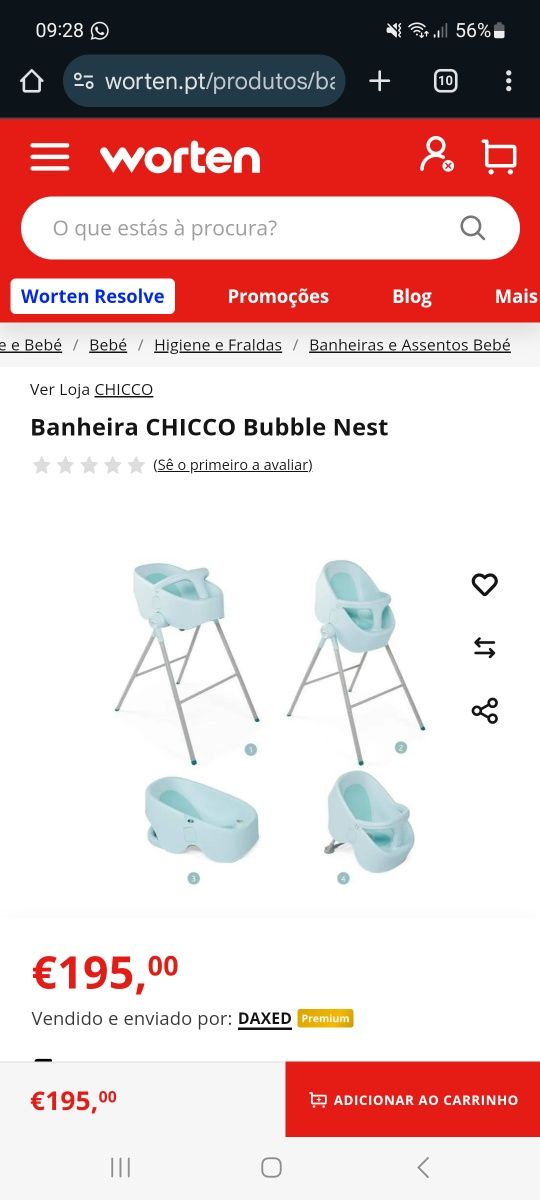 Banco de banho bubble nest chicco