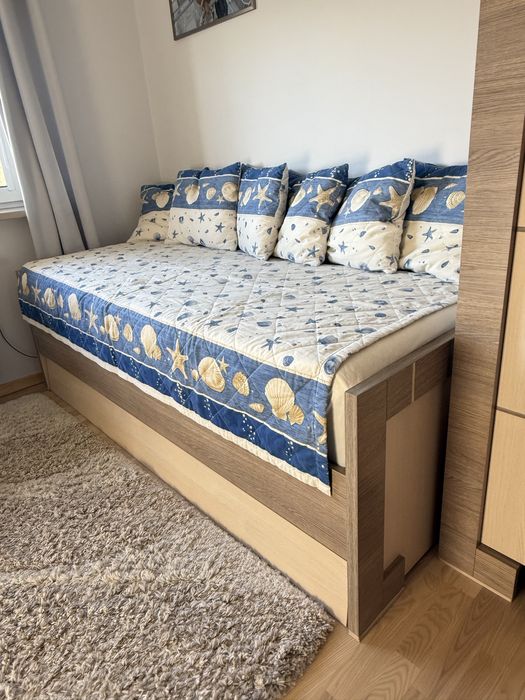 Pojedyncze łóżko + wysuwane VOX modern ze skrzynią i 2 materacami