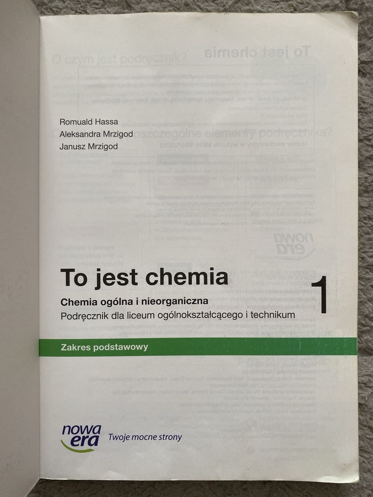 To jest chemia 1 zakres podstawowy