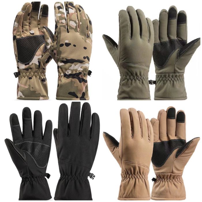 Зимові військові тактичні рукавиці Softshell на флісі койот M-2XL