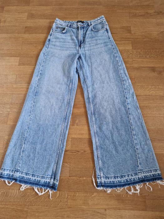 Spodnie jeansy dzwony flare wide leg Cropp M 38