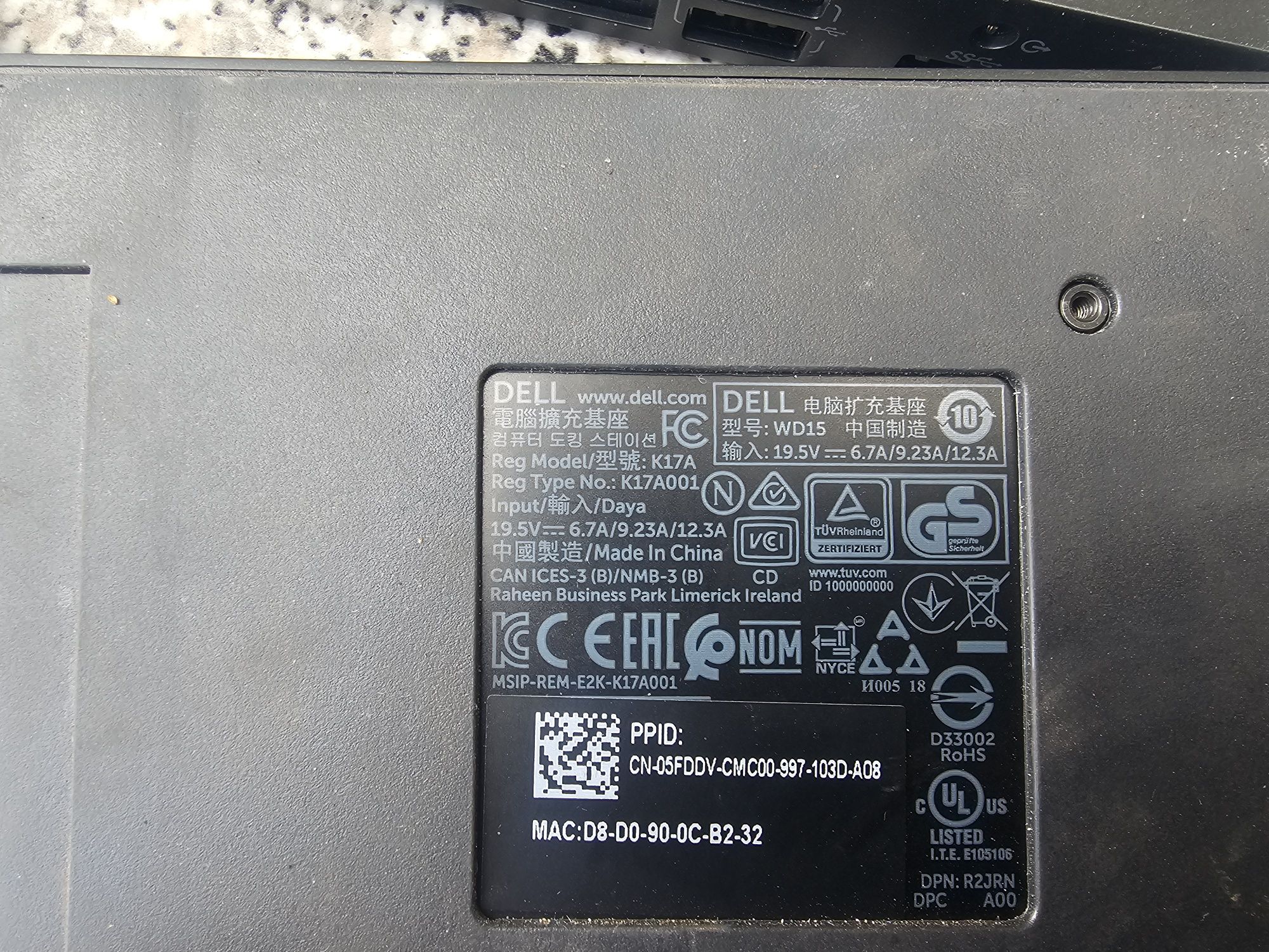 Stacja dokująca Dell K17A WD15