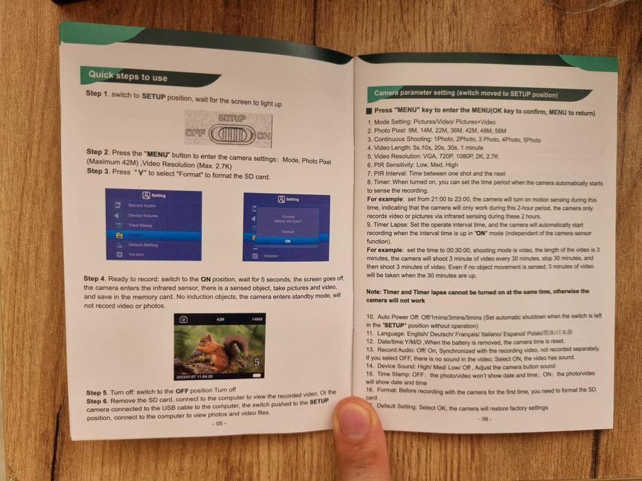 Kamera myśliwska PR1000 2.7K 58MP + karta 32GB