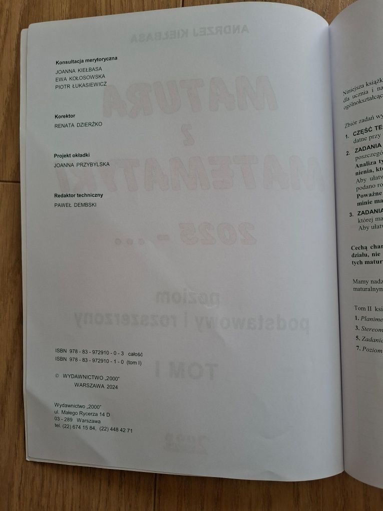 Matura z matematyki 2025 Tom I i II Andrzej Kiełbasa