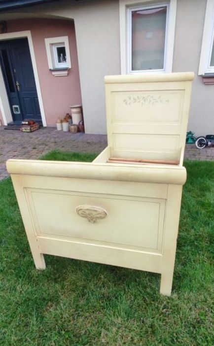 Łóżko vintage antyk drewniane w stylu angielskim