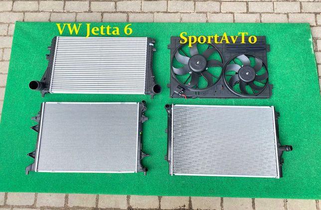 VW Jetta 6 диффузор в сборе, радиаторы, радиатор интеркулера основной