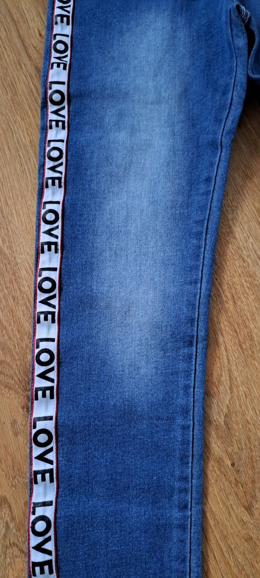 Nowe jeansy legginsy love lampas 158 cm