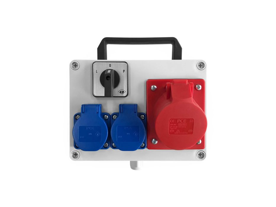 Rozdzielnica przenośna, gniazda 2x16A 230V | 1x16A 5P 400V + L-0-P