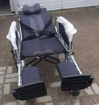 Wózek inwalidzki rama aluminiowa zmienny kąt oparcia i podnóżek