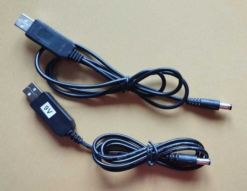 Кабель шнур роутера з перетворювачем USB-DC 9V, 12V 5.5х2.1 мм провід