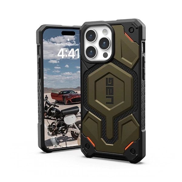 Etui Uag Monarch Pro z MagSafe do iPhone 15 Pro Max - zielony kevlar