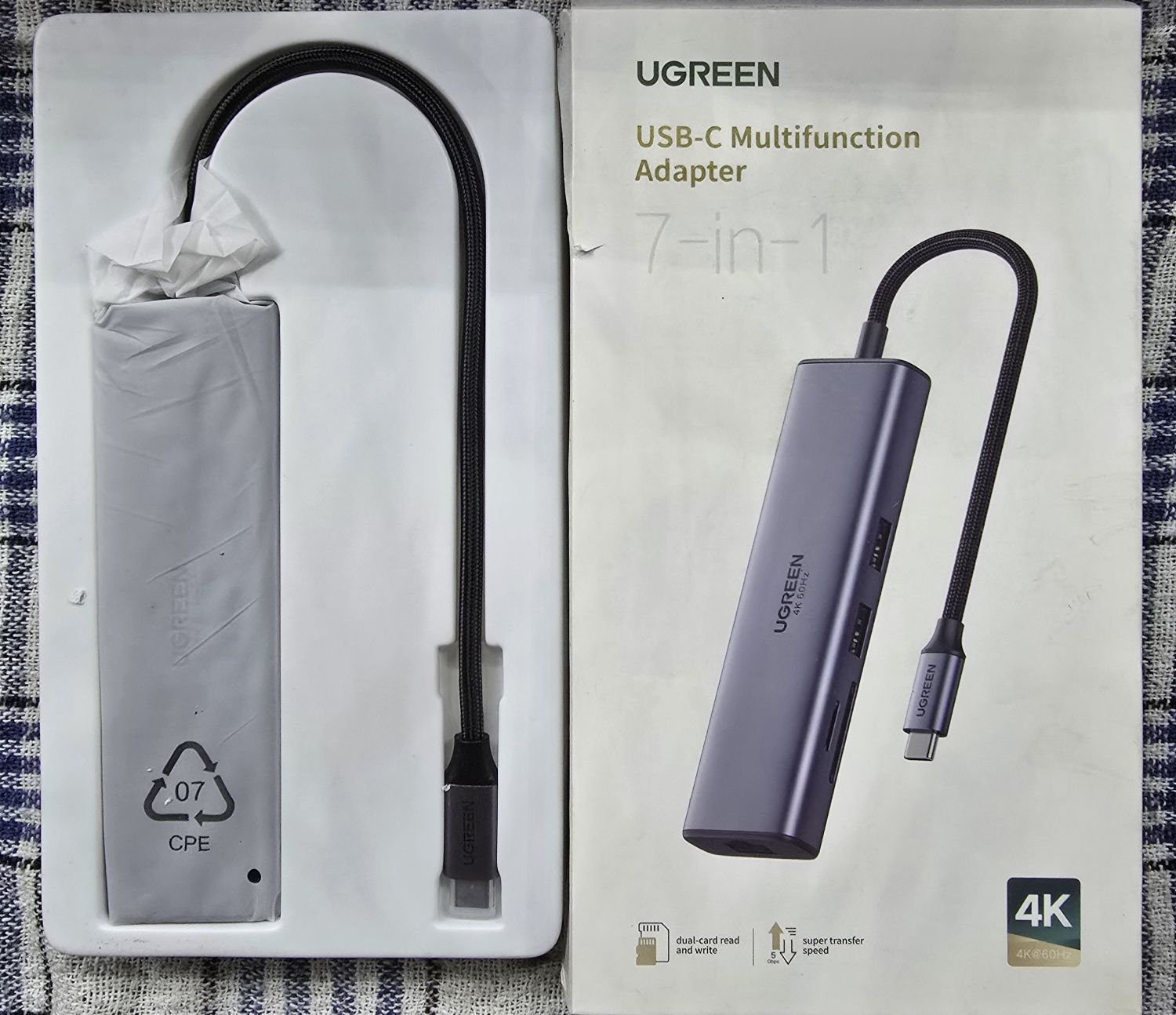 Adapter HUB UGREEN CM511 USB-C do HDMI, 3x USB-A 3.0, SD/TF Przejściów