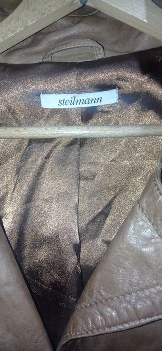 Kurtka skórzana steilmann brązowa