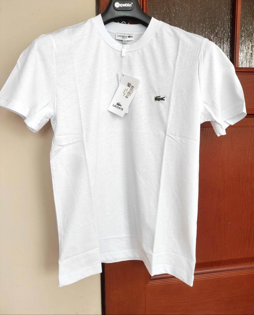 Koszulka T-shirt męski Lacoste biały nowy