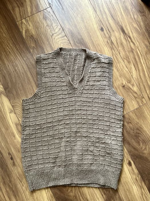 Bezrękawnik kamizelka vintage L beżowa brązowa camelowa