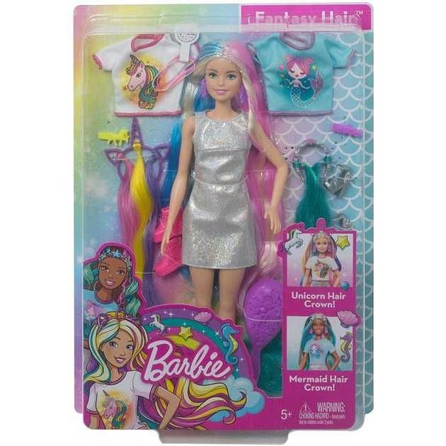 Ігровий набір Barbie Fantasy Hair Doll Єдиноріг, оригінал барбі