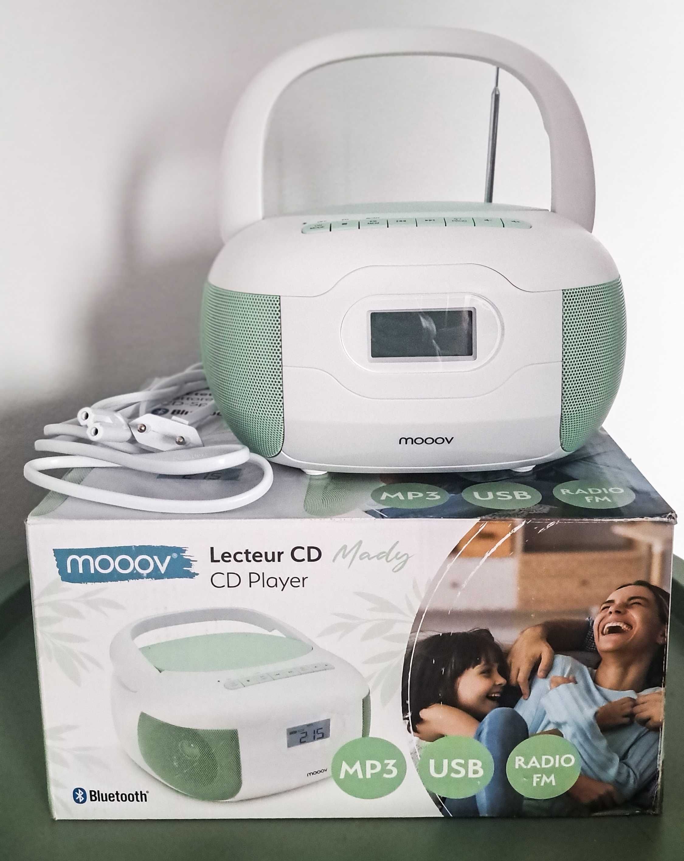 Mady Bluetooth Przenośny odtwarzacz CD, MP3, USB,  Micro SD, Radio CD