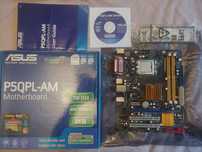 Материнская плата ASUS P5QPL-AM + Процессор Intel Core 2 Quad Q8400