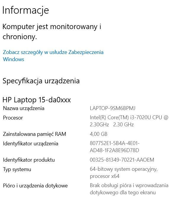 Laptop HP 15 cali wraz z drukarką