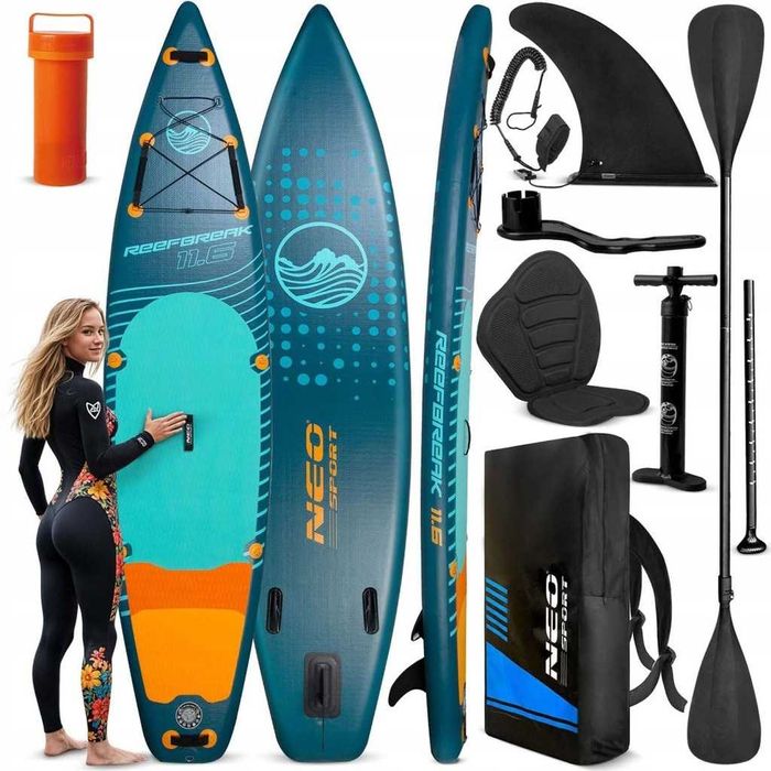 Deska SUP pompowana 350 cm z siedziskiem wiosłem pompką plecakiem