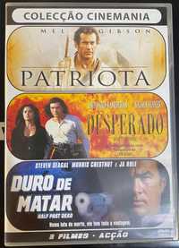 DVD "Patriota + Desperado + Duro de Matar", como novos