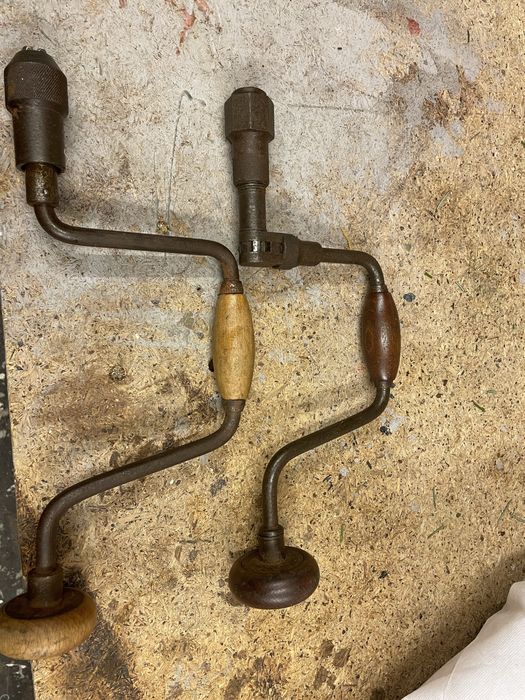 Wiertarka reczna, swider reczny 2 sztuki, antyk