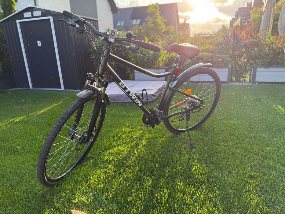 Rower crossowy BTWIN Riverside 500 czarno-czerwony rozmiar M