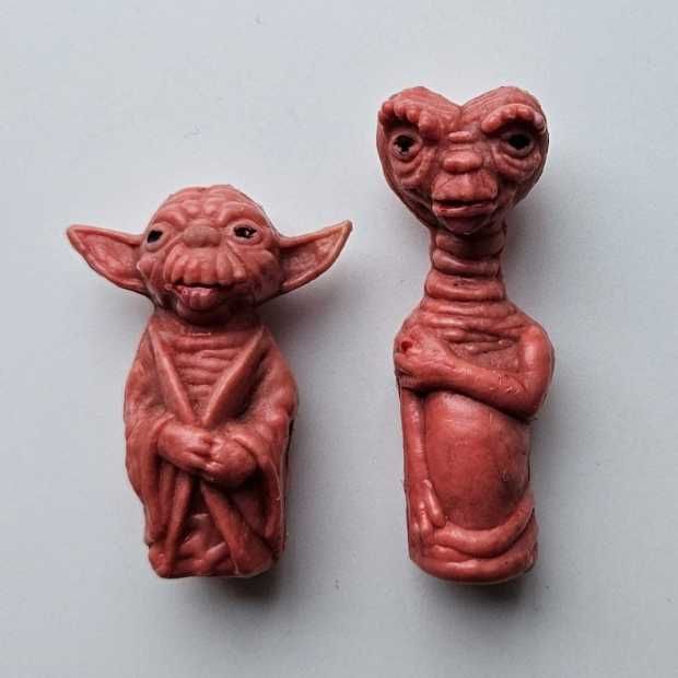 Figurki PRL Star wars Yoda i E.T. bootleg nakładki na ołówek