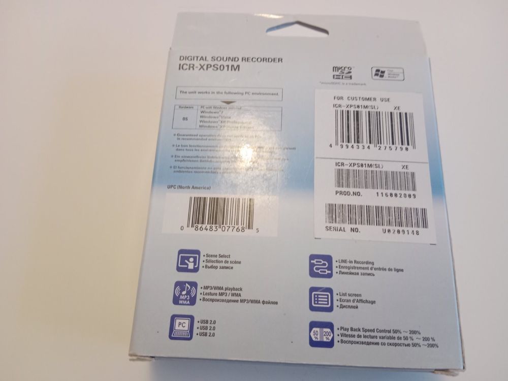 Sanyo ICR-XPS01M Sound Recorder unikat