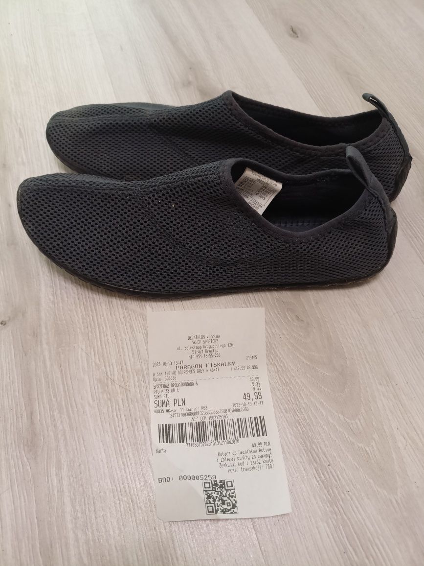 Buty do pływania aquashoes Szare Decathlon r.46/47!