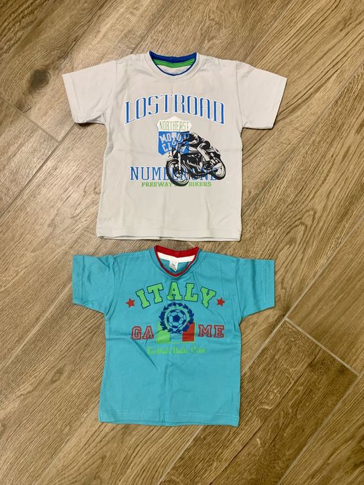 2-pak koszulek tshirt dla chłopca roz 104 jak nowe z krótkim jak h&m