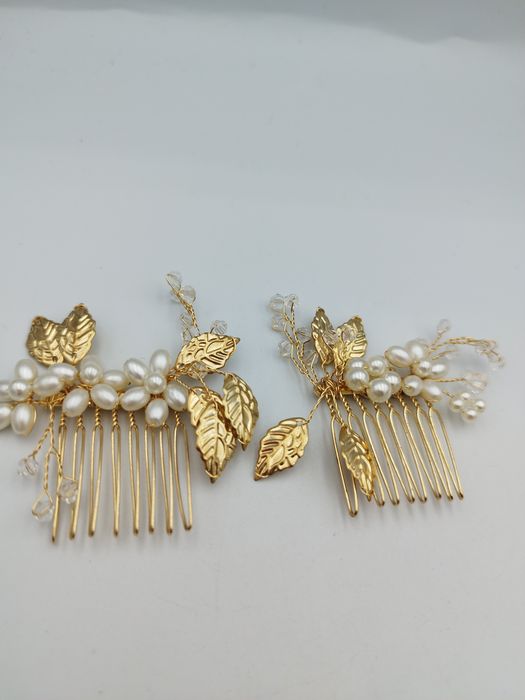 Grzebyki do włosów, ozdoba złota 1