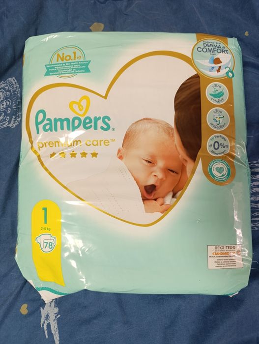 Pampers Premium Care 1 (2–5 кг), 78 шт — нові, запаковані