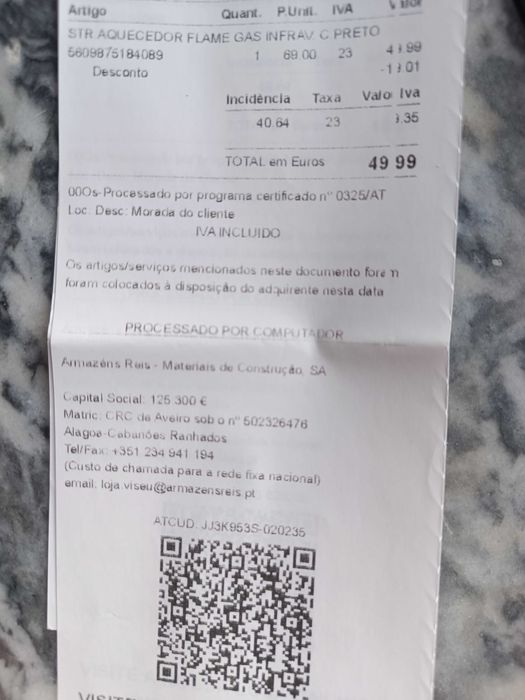 Aquecedor a Gás Novo