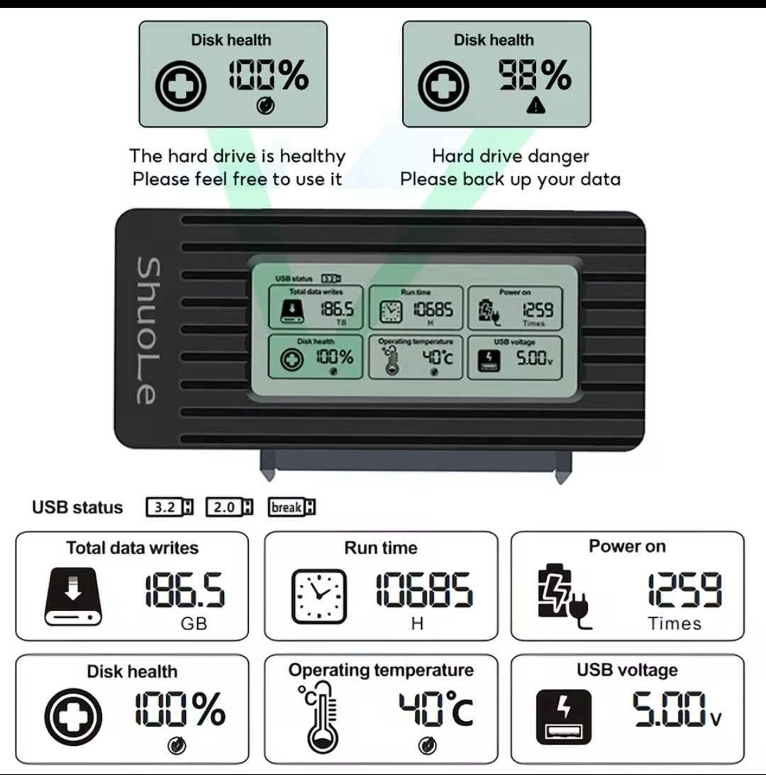 Адаптер, переходник usb 3.2 на SATA, HDD, SSD 3,5 2,5 жёсткий диск,хаб